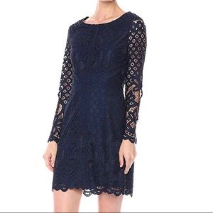 Cupcakes and Cashmere Spence Dress Navy Blue Lace